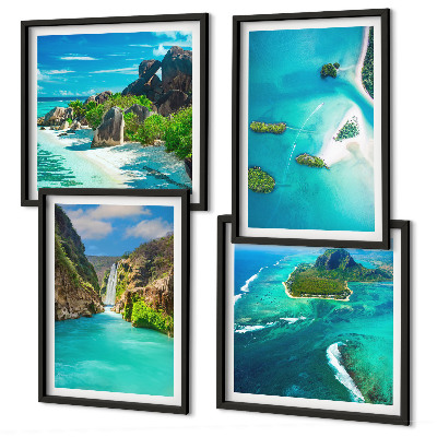 Wall art set Tropical turquoise islands