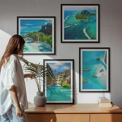Wall art set Tropical turquoise islands