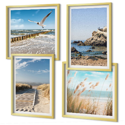 Multi-piece wall decor set Beach wooden path cliffs