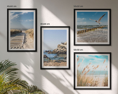Multi-piece wall decor set Beach wooden path cliffs