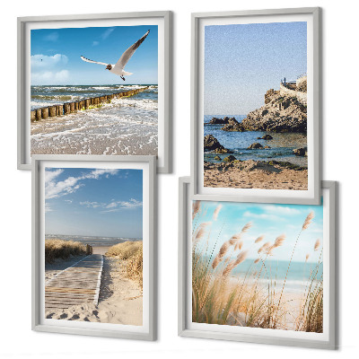Multi-piece wall decor set Beach wooden path cliffs