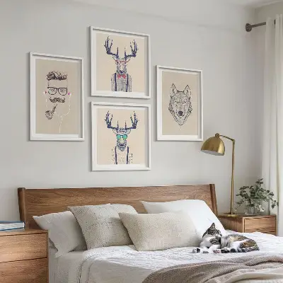 Animal portrait wall art set stylish prints