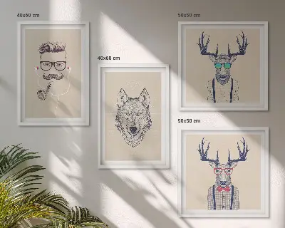 Animal portrait wall art set stylish prints