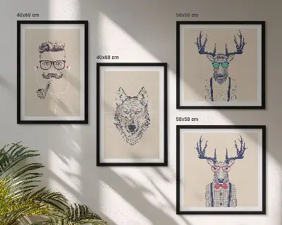 Animal portrait wall art set stylish prints