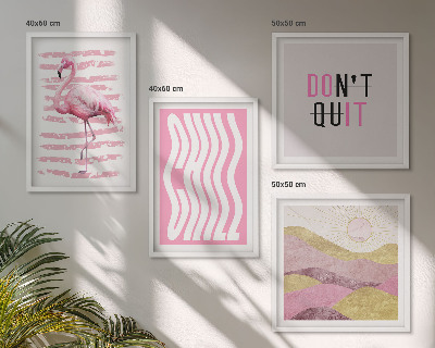 Multi-piece wall decor set Pink flamingo pastel mountain landscape