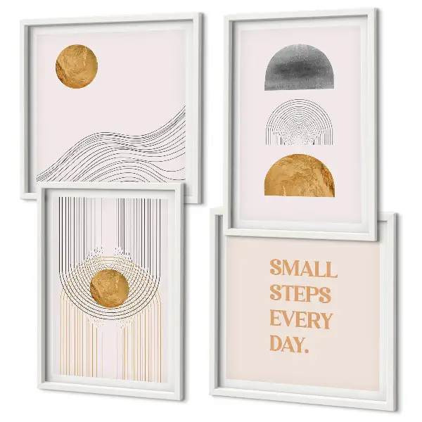 Abstract geometry shapes wall art set