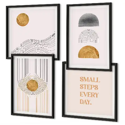 Abstract geometry shapes wall art set 