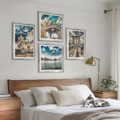 Multi-piece wall decor set Tower bridges in European cities