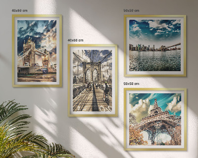 Multi-piece wall decor set Tower bridges in European cities