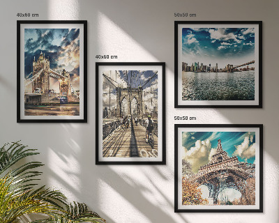 Multi-piece wall decor set Tower bridges in European cities