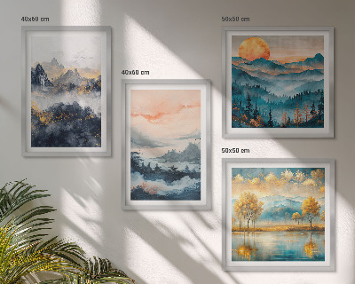 Wall art set Painted abstractions of nature