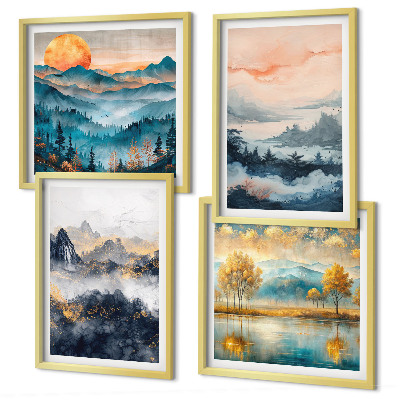 Wall art set Painted abstractions of nature