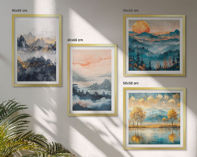 Wall art set Painted abstractions of nature