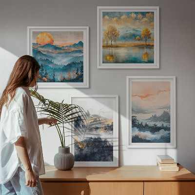 Wall art set Painted abstractions of nature