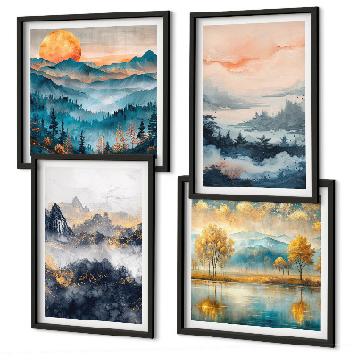 Wall art set Painted abstractions of nature