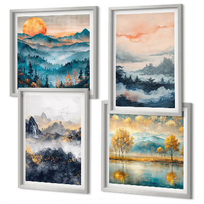 Wall art set Painted abstractions of nature