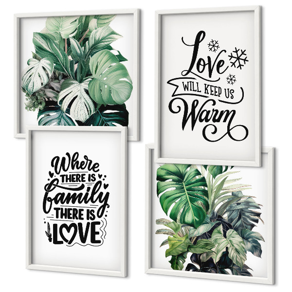 Multi-piece wall decor set Family love home watercolor