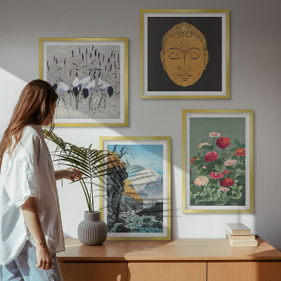 Wall art set Japanese nature and Japandi style