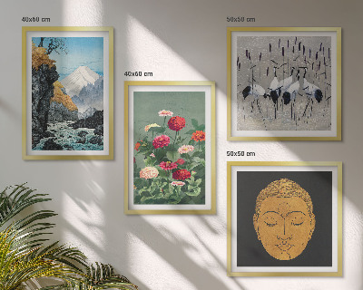 Wall art set Japanese nature and Japandi style