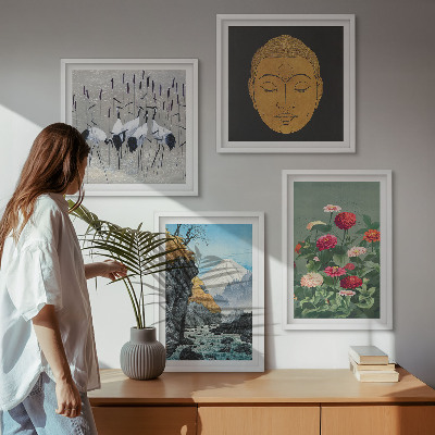 Wall art set Japanese nature and Japandi style
