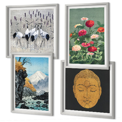 Wall art set Japanese nature and Japandi style