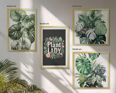 Tropical plants wall decor set multi-piece plant lady design