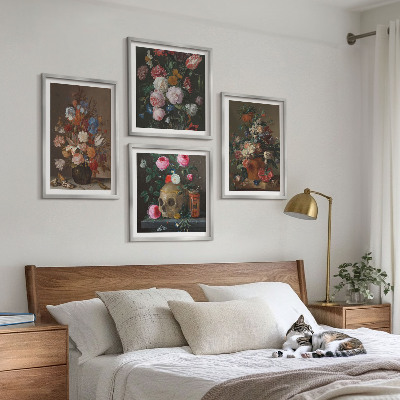 Multi-piece wall decor set Flowers in vases compositions