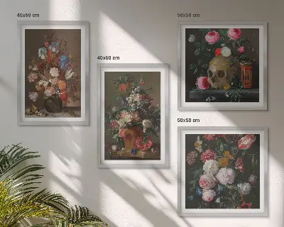 Multi-piece wall decor set floral vase compositions