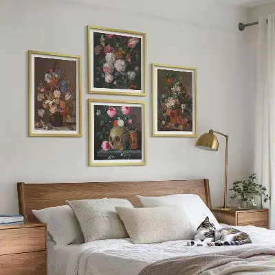 Multi-piece wall decor set floral vase compositions