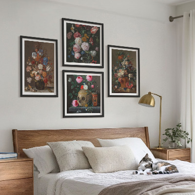 Multi-piece wall decor set Flowers in vases compositions