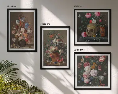 Multi-piece wall decor set floral vase compositions