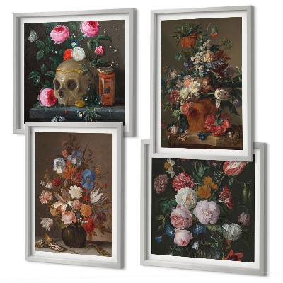 Multi-piece wall decor set Flowers in vases compositions