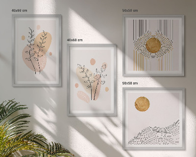 Wall art set Minimalist plant drawings