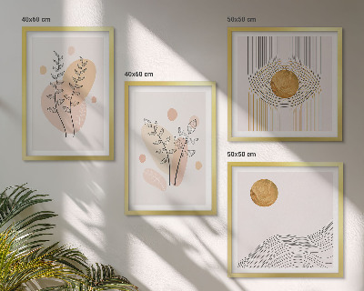 Wall art set Minimalist plant drawings