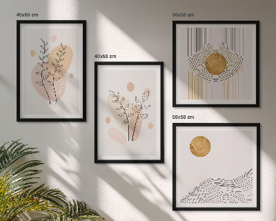 Wall art set Minimalist plant drawings
