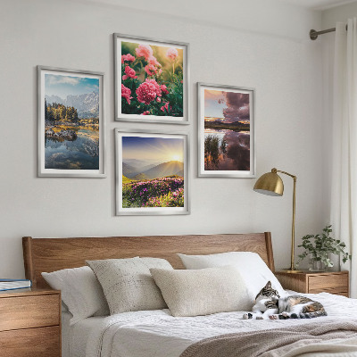 Multi-piece wall decor set Flowers garden mountain meadow water