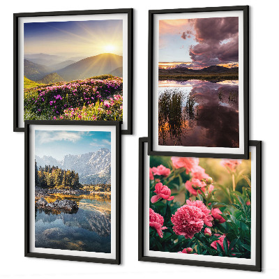 Multi-piece wall decor set Flowers garden mountain meadow water
