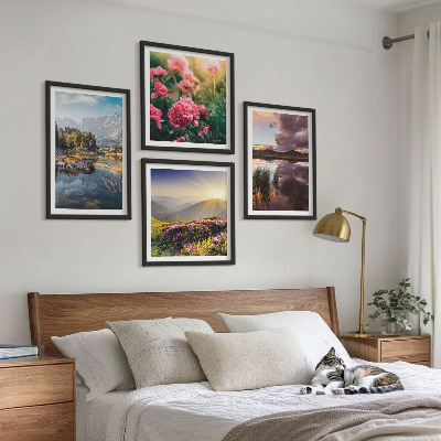 Multi-piece wall decor set Flowers garden mountain meadow water