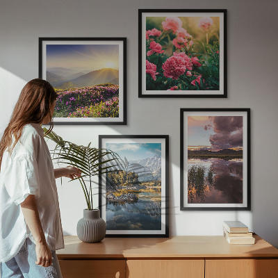 Multi-piece wall decor set Flowers garden mountain meadow water