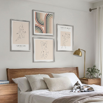 Set of 4 wall art pieces Female silhouettes in posters