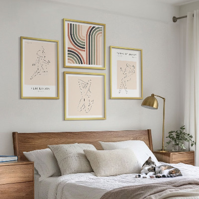 Set of 4 wall art pieces Female silhouettes in posters
