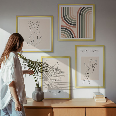 Set of 4 wall art pieces Female silhouettes in posters
