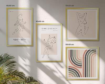 Set of 4 wall art pieces Female silhouettes in posters