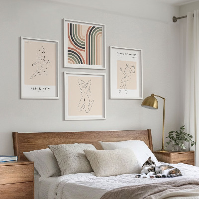 Set of 4 wall art pieces Female silhouettes in posters