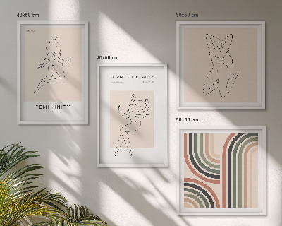 Set of 4 wall art pieces Female silhouettes in posters