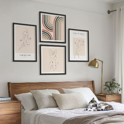Set of 4 wall art pieces Female silhouettes in posters