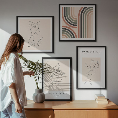 Set of 4 wall art pieces Female silhouettes in posters