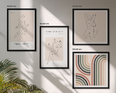 Set of 4 wall art pieces Female silhouettes in posters