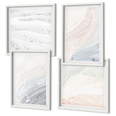 Multi-piece wall decor set Abstract pastel waves