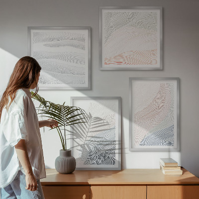 Multi-piece wall decor set Abstract pastel waves